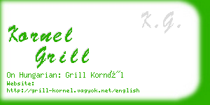 kornel grill business card